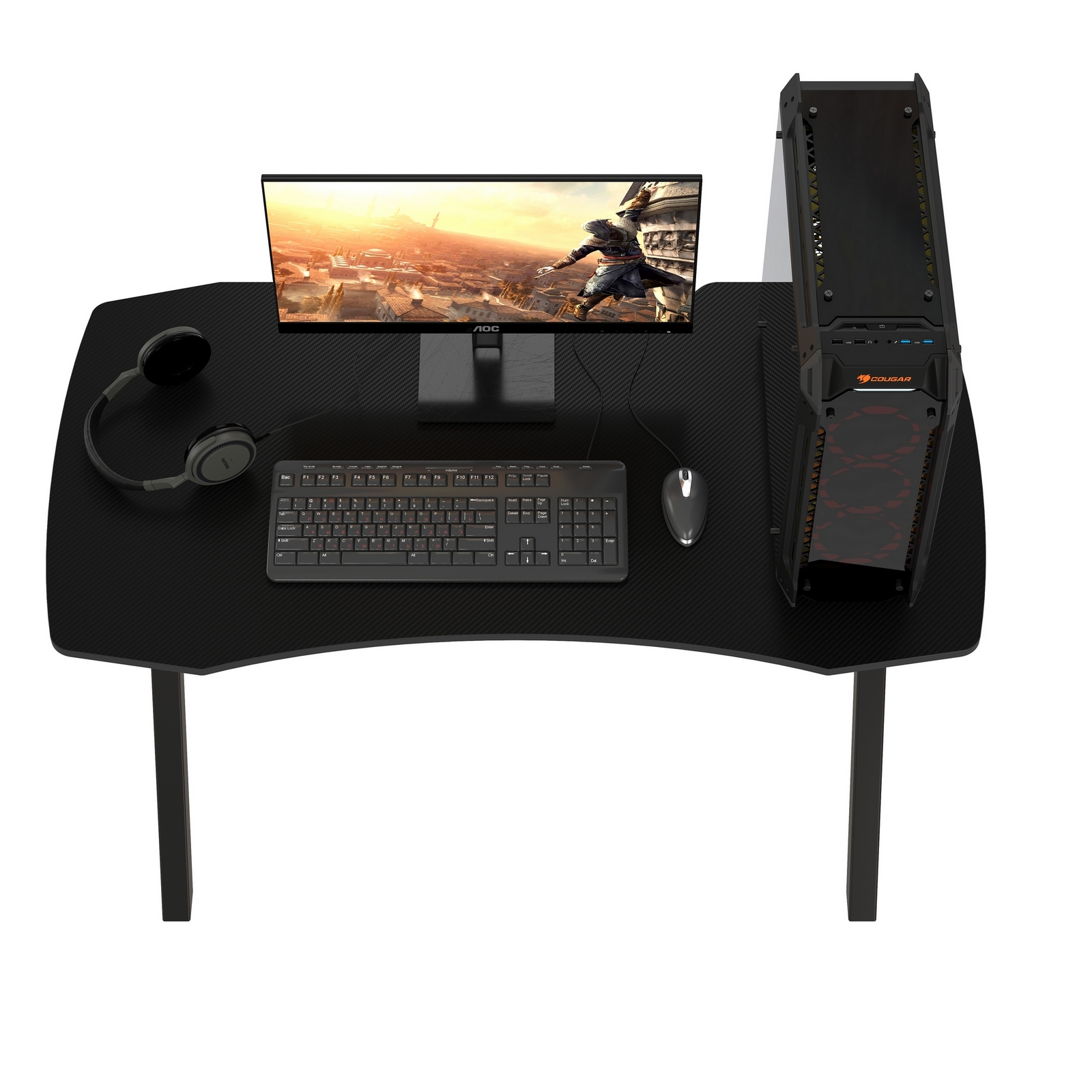 Игровой стол Мебель--24 GT-2310, цвет чёрный, ШхГхВ 120х60х73 см., столешница МДФ 15 мм.(регулировка высоты стола от 72,5 см. до 73,5 см.)